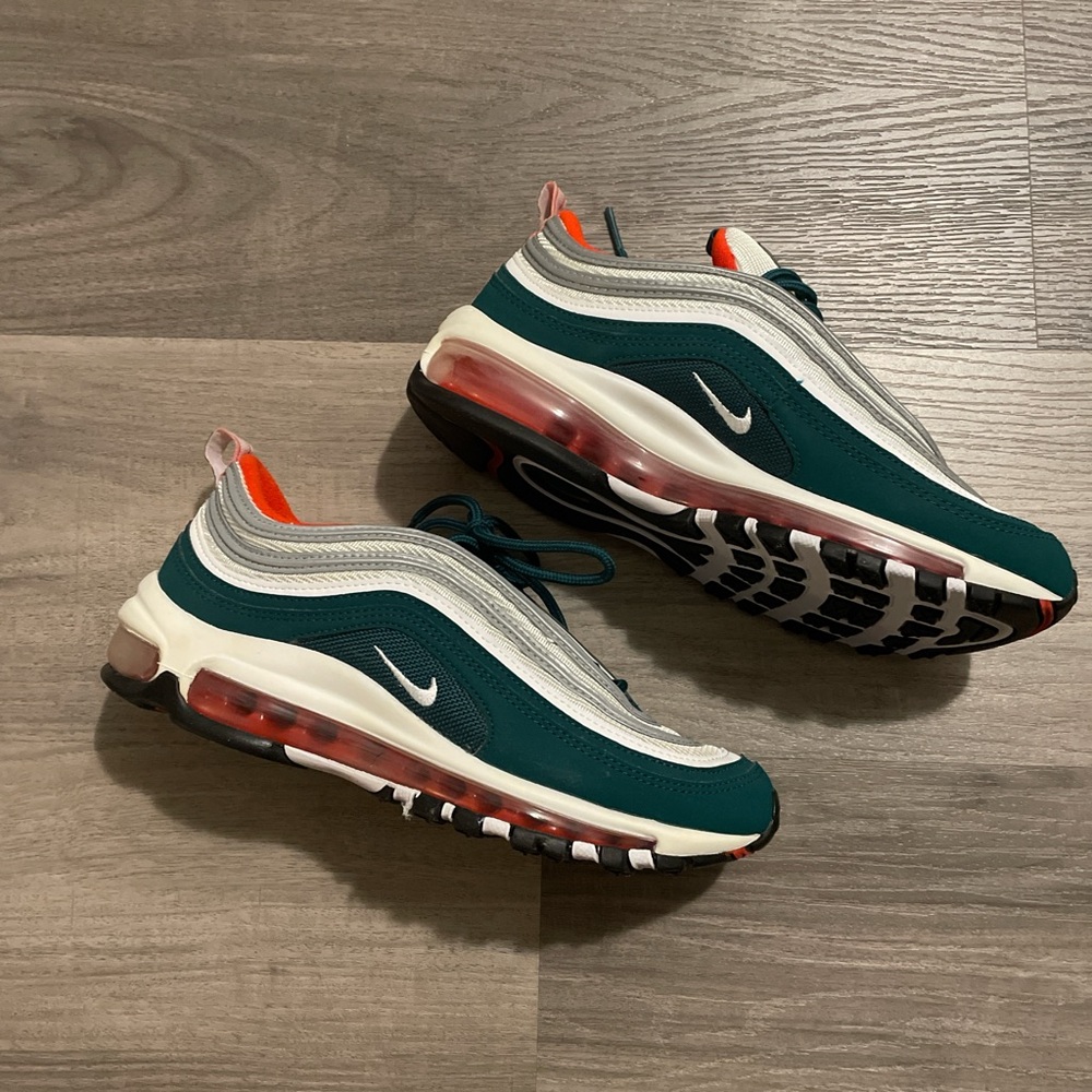 Nike Air Max 97 Teal and White Sneakers
